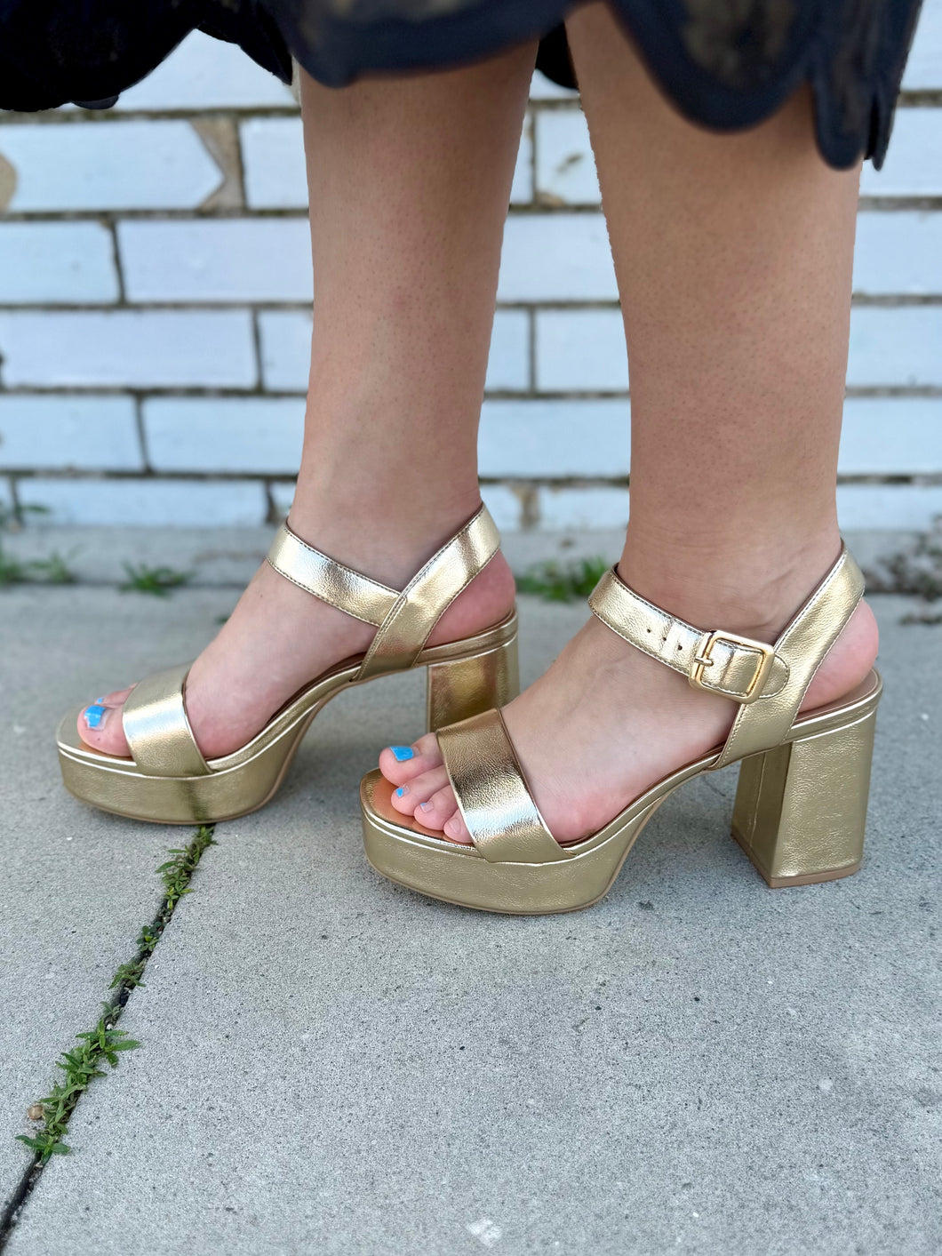 The Golden Glow Platform Heel