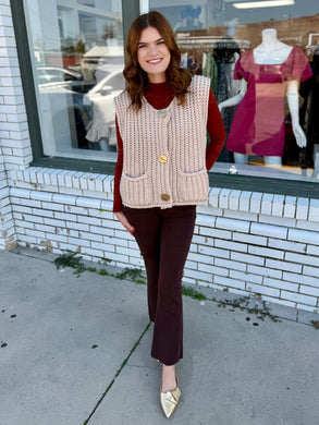 Buttoned in Luxe Knit Vest