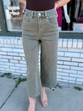 Load image into Gallery viewer, The Audrey Wide Leg Denim-Olive