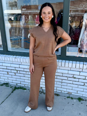The Stitch and Style Two Piece Set-Camel