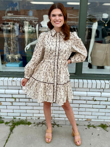 Midnight Orchard Dress-Cream