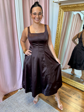 The Sweetest Harmony Midi Dress-Brown