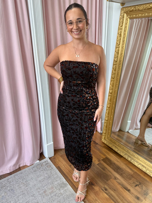 Midnight Velvet Midi Dress