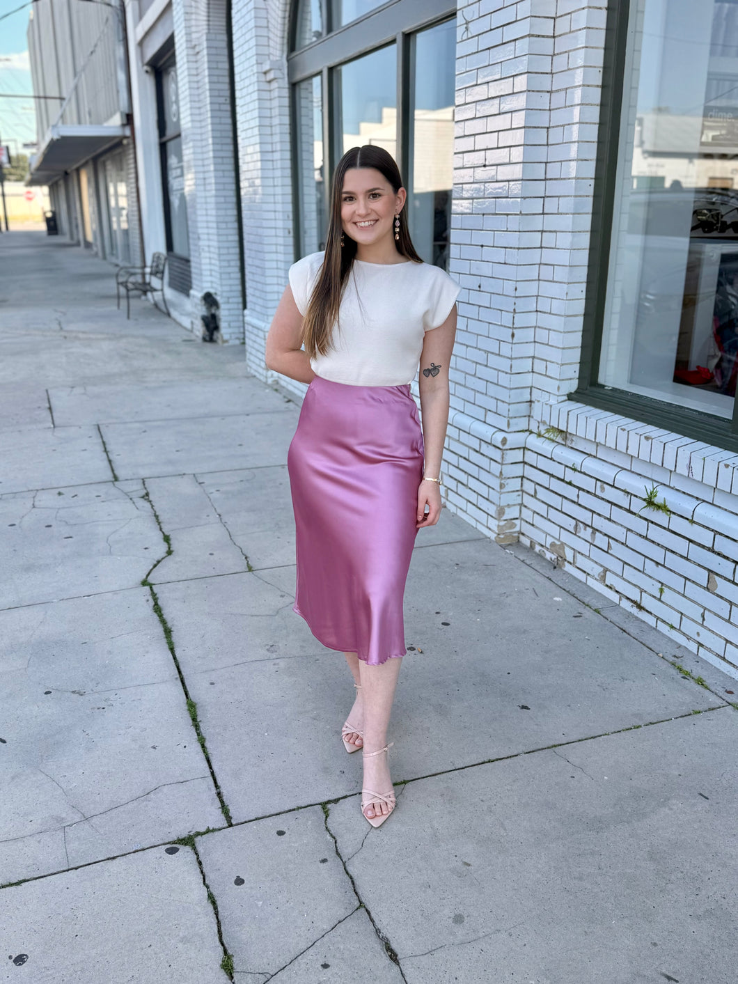 The Sarah Silk Midi Skirt