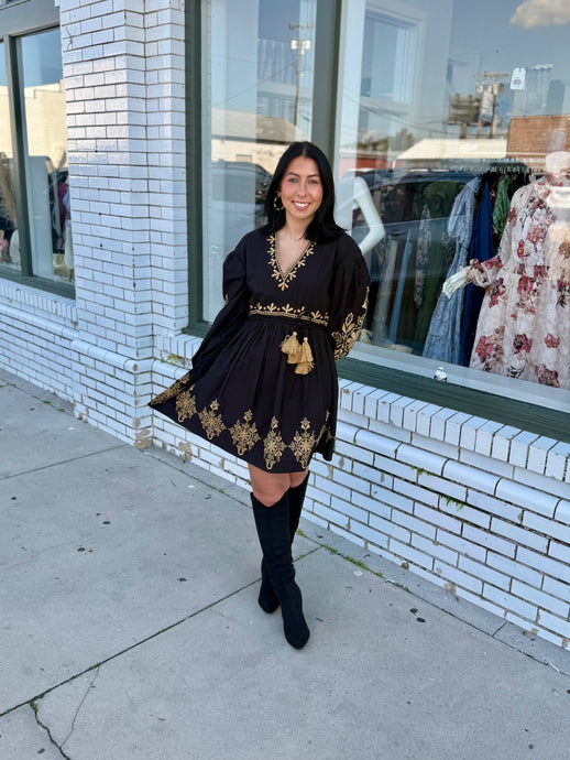 Golden Garden Embroidered Dress