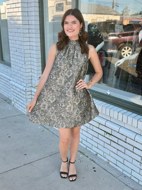 The Midnight Grace Jacquard Dress