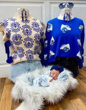Load image into Gallery viewer, The Cozy in Bloom Knit Sweater-Royal Blue