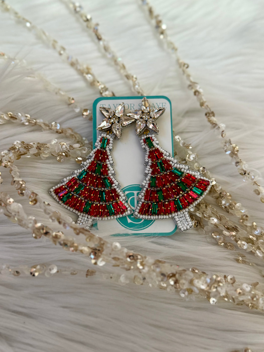 Beaded Christmas Tree - Red/Green