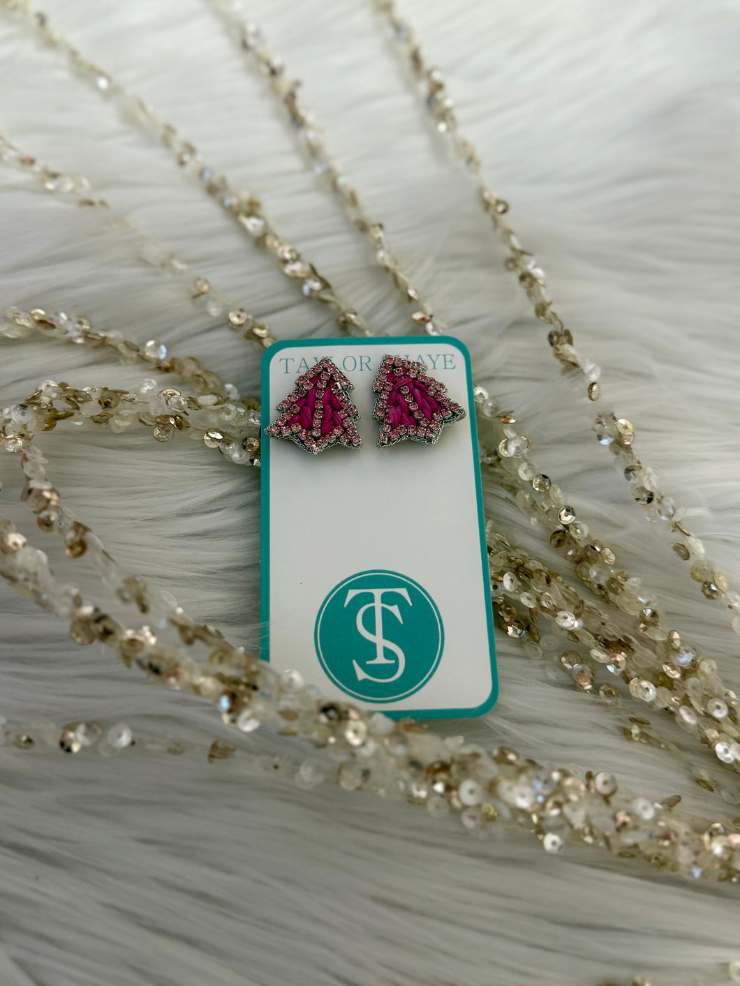 Mini Beaded Christmas Trees - Pink