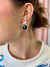 Load image into Gallery viewer, Effie Rhinestone Earrings - Navy