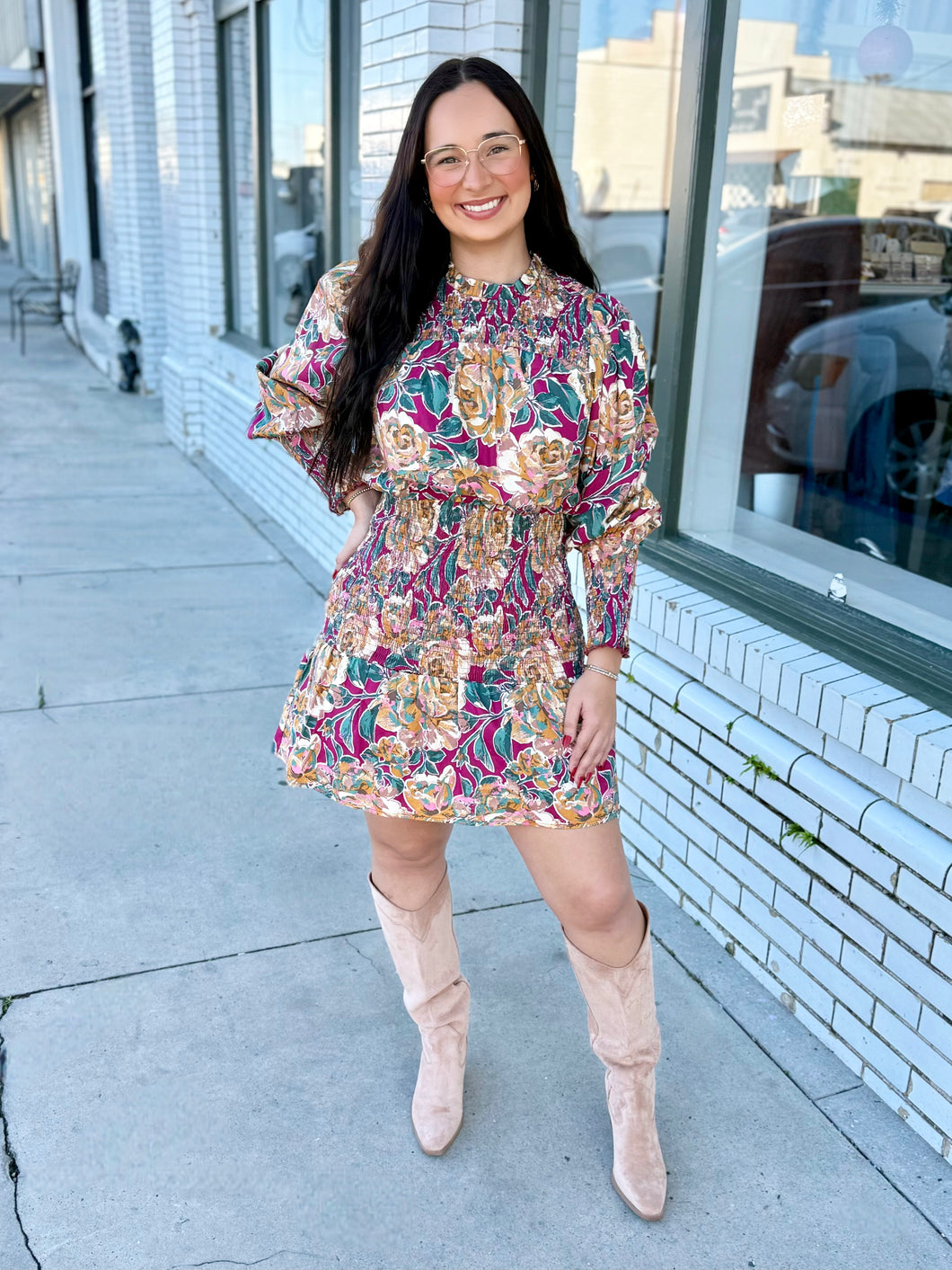 The Maroon Mosaic Dress