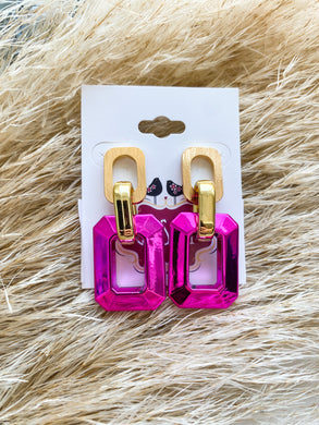 Pink Metallic Earrings