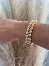 Load image into Gallery viewer, Large Rose Gold Beaded Stretch Bracelet