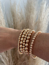 Load image into Gallery viewer, Large Rose Gold Beaded Stretch Bracelet