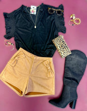 Load image into Gallery viewer, Little Black Suede Top