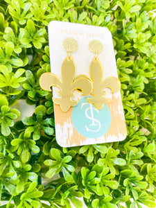 Acrylic Fleur de Lis Drops