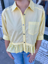 Load image into Gallery viewer, Ruffle in the Sun Top - Yellow