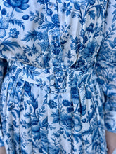 Load image into Gallery viewer, Belted in Blue Midi Dress