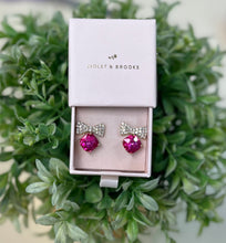 Load image into Gallery viewer, Bow Tie Crystal Post Earrings