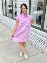 Load image into Gallery viewer, Buttoned Blooms Shirt Dress - Lilac