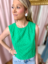 Load image into Gallery viewer, The Lime and Twist Eyelet Top