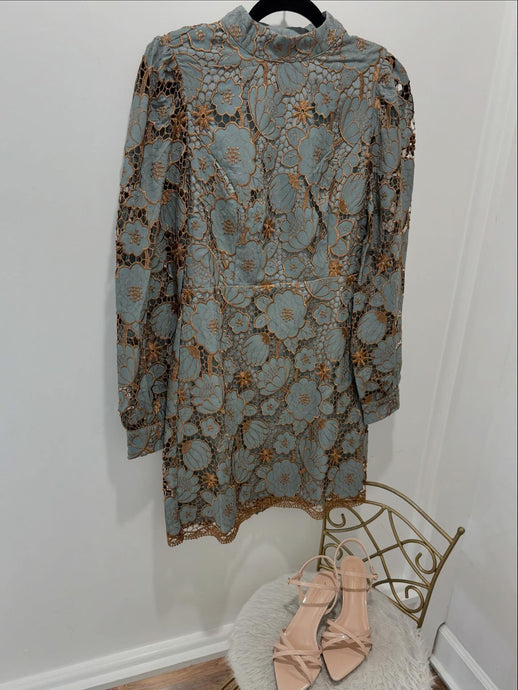 Bold Bloom Long Sleeve Mini Dress
