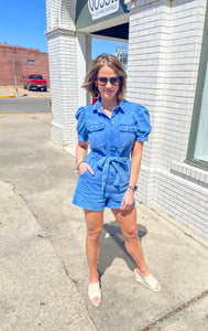 My Baby Blue Denim Romper