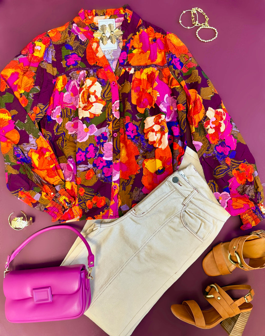 The Enchanted Flora Long Sleeve Blouse