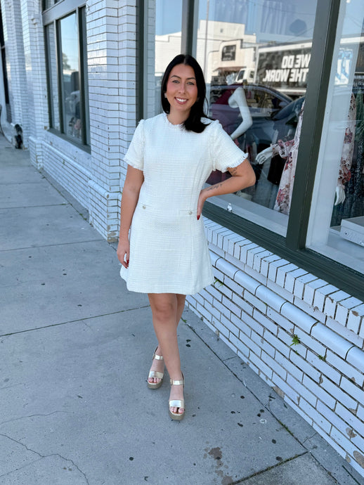 The Poised in Paris Tweed Dress