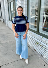 Load image into Gallery viewer, The Pretty Prep Peplum-Blue