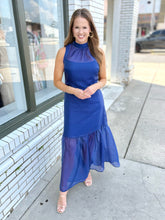 Load image into Gallery viewer, The Lily Organza Maxi-Navy