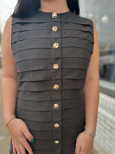 Load image into Gallery viewer, The Uptown Gold Button Dress