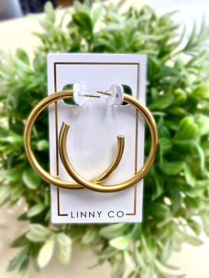 Worn Gold Hoop Earrings-Hypo-Allergenic