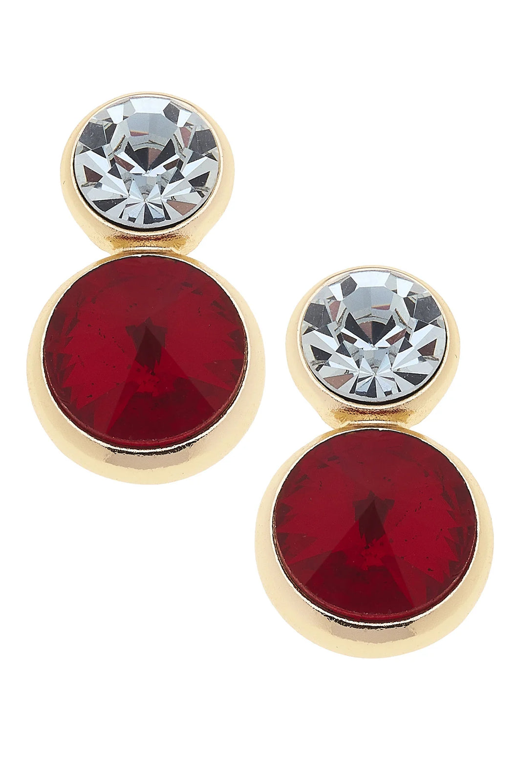 Effie Rhinestone Earrings - Red