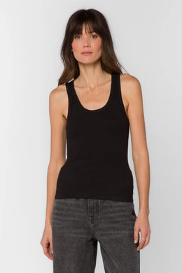 The Easy Scoop Neck Tank - Black
