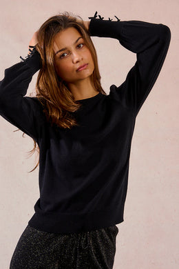 Back to Bows Knit Top - Black