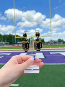 Glitz & Glam Beaded Football Earrings