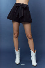 Load image into Gallery viewer, Tied and True Black Denim Shorts