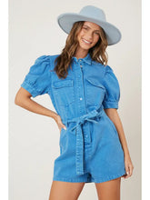 Load image into Gallery viewer, My Baby Blue Denim Romper