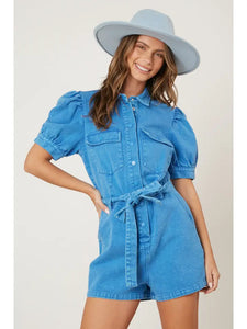 My Baby Blue Denim Romper