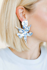 The Flora Earring-Chinoiserie