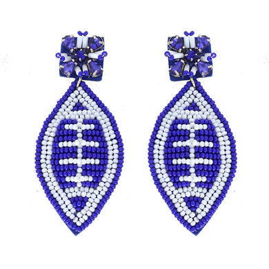 Beaded Football Earrings