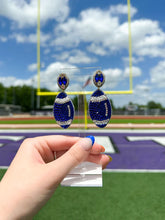 Load image into Gallery viewer, Glitz &amp; Glam Beaded Football Earrings