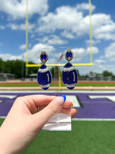 Glitz & Glam Beaded Football Earrings