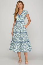 Load image into Gallery viewer, Sapphire Meadow Midi Dress