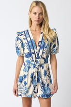 Load image into Gallery viewer, Blue Tide Blossom Romper