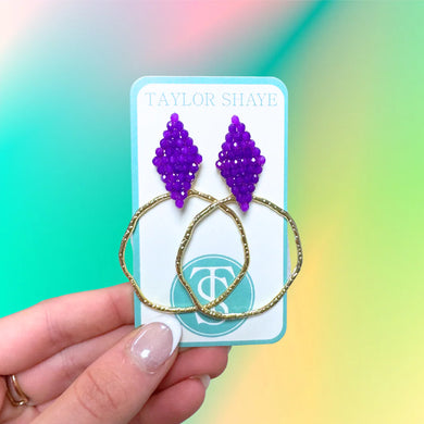 Colorful Callie Hoops-Purple