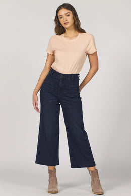 The Audrey Wide Leg Dark Denim