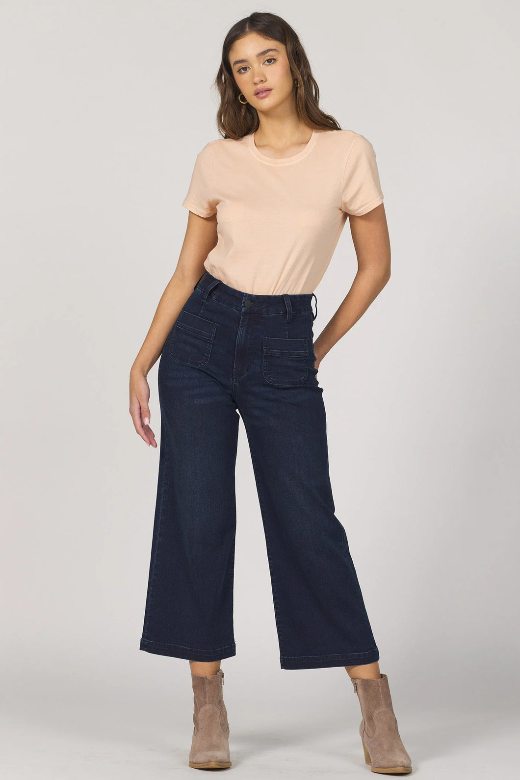 The Audrey Wide Leg Dark Denim