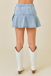 Backroad Blues Denim Skort